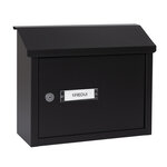Boîte aux lettres en aluminium pour porte mur V4064 fente 33 x 4 cm Noir