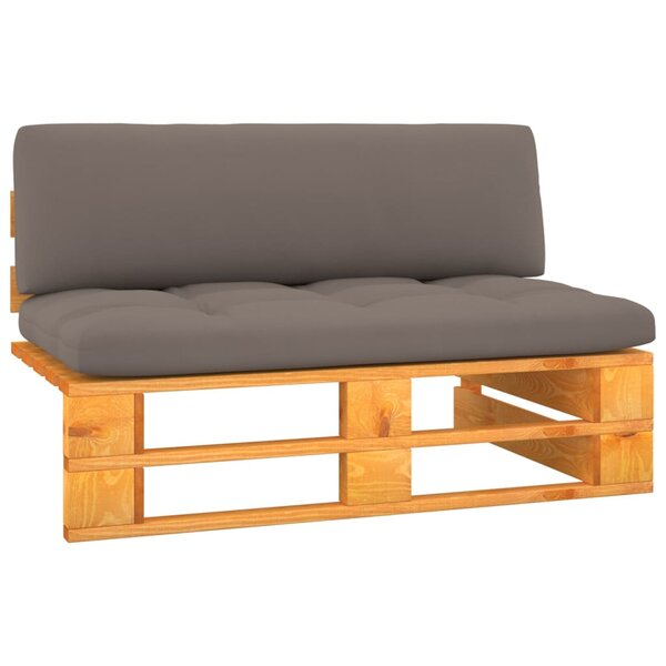 vidaXL Canapé central palette de jardin marron miel bois pin imprégné