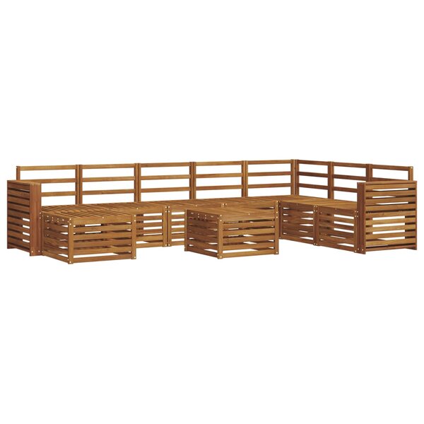vidaXL Ensemble de canapés d'extérieur 9 pc Naturel