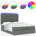 VidaXL Cadre de lit ottoman avec matelas gris foncé 140x190 cm tissu