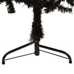 vidaXL Demi sapin de Noël artificiel mince avec support Noir 150 cm