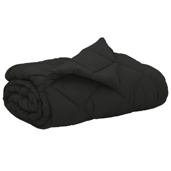 vidaXL Duvet d'été simple Noir 220 x 200 cm Microfibre