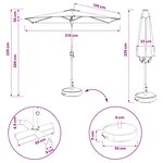 vidaXL Parasol de jardin avec lampes LED 270 x 270 cm Polyester Taupe