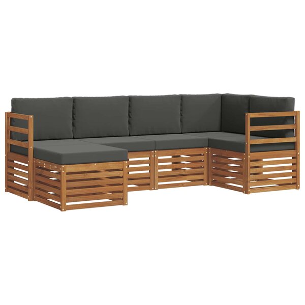 vidaXL Ensemble de canapé d'angle 6 Pièces Naturel et Anthracite