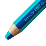 Crayon multi-talents woody 3 in 1 duo - bleu foncé-turquoise x 5 stabilo