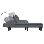 vidaXL Canapé-lit en forme de L gris 255x140x70 cm velours