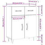 vidaXL Buffet noir 69 5x34x90 cm bois d'ingénierie