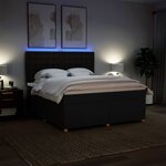 vidaXL Sommier à lattes de lit avec matelas Noir 180x200 cm Tissu