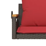 vidaXL Balancelle avec coussins marron 63x62x40 cm résine tressée