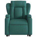 vidaXL Fauteuil inclinable électrique vert foncé tissu