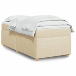 vidaXL Sommier à lattes de lit avec matelas Crème 100x200 cm Tissu