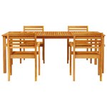 vidaXL Ensemble de salle à manger de jardin 7 pièces en bois massif d'acacia