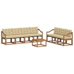 vidaXL Ensemble de canapés d'extérieur 8 pc Naturel et Beige