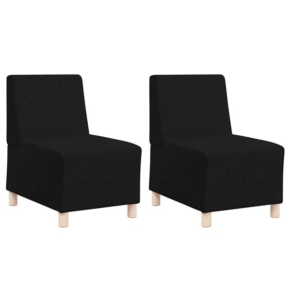 vidaXL Unité de Sofa Modulaire Sans Accoudoirs 2 pc Noir tissu
