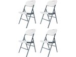 Lot de 4 chaises pliantes "Foldy" - 46 x 52 x 86 cm - Blanc