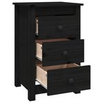 vidaXL Tables de chevet 2 Pièces Noir 40x35x61 5 cm Bois de pin massif
