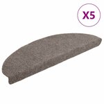vidaXL Tapis d'escalier auto-adhésifs 5 pièces 65 x 21 x 4 cm Beige Demi-rond Grand