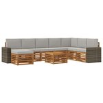 vidaXL Ensemble de canapés d'extérieur 9 Pièces Naturel et gris clair