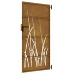 vidaXL Portail de jardin 85x200 cm acier corten conception d'herbe