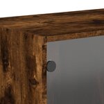 vidaXL Armoire murale avec portes en verre chêne fumé 68 5x37x35 cm