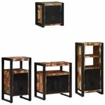 vidaXL Ensemble de mobilier de salle de bain avec étagère 4 Pièces