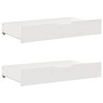 vidaXL Lit de jour et tiroirs sans matelas blanc 90x200 cm bois massif