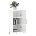 vidaXL Buffet Blanc brillant 34 5x34x90 cm Bois d'ingénierie