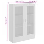 vidaXL Armoire à vitrine Blanc 82 5x30 5x115 cm Bois d'ingénierie