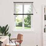 vidaXL Store de Fenêtre avec des rideaux Noir Aluminium