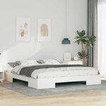 vidaXL Cadre de lit surélevé avec stockage Blanc Bois massif en pin