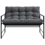 vidaXL Banc de jardin avec coussin anthracite 113 cm acier