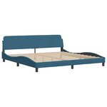 vidaXL Cadre de lit sans matelas Hanko bleu 200x200 cm velours