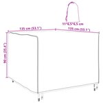 vidaXL Housse pour meubles Noir 135 x 135 x 90 cm Tissu Oxford 210D