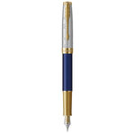 Stylo plume parker sonnet bleu queen's platinium jubilee 2022 edition spécial  plume fine or 18k  coffret cadeau