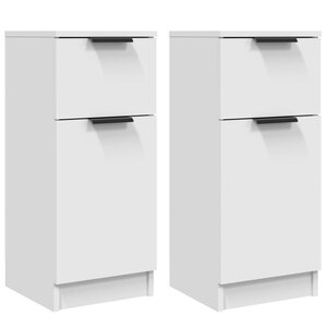 vidaXL Buffets 2 Pièces blanc 30x30x70 cm bois d'ingénierie