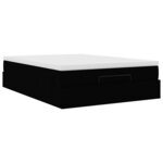 VidaXL Cadre de lit ottoman avec matelas noir 140x200 cm tissu