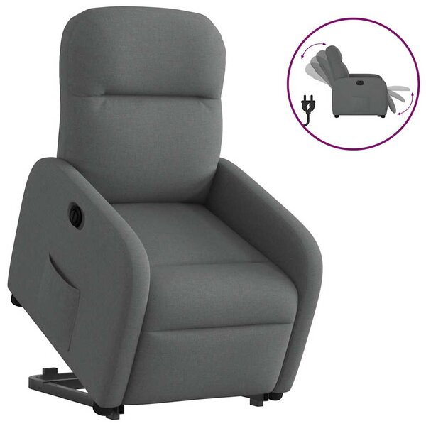 vidaXL Fauteuil inclinable électrique gris foncé tissu