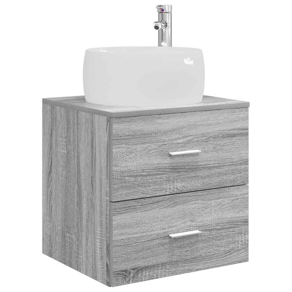 vidaXL Vanité de lavabo mural Sonoma gris 49 5 x 44 5 x 66 cm