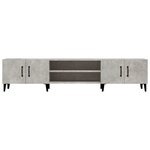 vidaXL Meuble TV gris béton 180x31 5x40 cm bois d'ingénierie