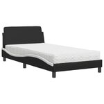 vidaXL Lit avec matelas noir et blanc 100x200 cm similicuir