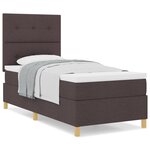 vidaXL Lit avec sommier à ressorts et matelas marron foncé 90x200 cm en tissu
