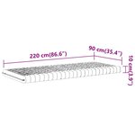 vidaXL Matelas en mousse blanc 90x220 cm 7 zones dureté 20 ILD
