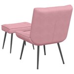 vidaXL Chaise de relaxation avec tabouret Rose Velours