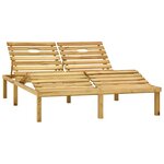 vidaXL Chaise longue double et coussins crème Bois de pin imprégné