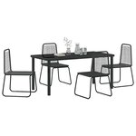 vidaXL Ensemble de salle à manger pour jardin 5 Pièces Noir