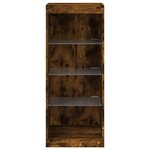 vidaXL Buffet avec lumières LED chêne fumé 41x37x100 cm