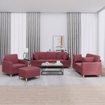 vidaXL Ensemble de canapés 4 Pièces avec coussins rouge bordeaux tissu