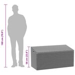 vidaXL Boîte de rangement de jardin noir 110x50x58 cm résine tressée