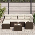 vidaXL Ensemble de canapé de jardin 7 Pièces Marron polyrotin