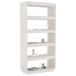 vidaXL Bibliothèque/Séparateur de pièce Blanc 80x35x167 cm Pin massif